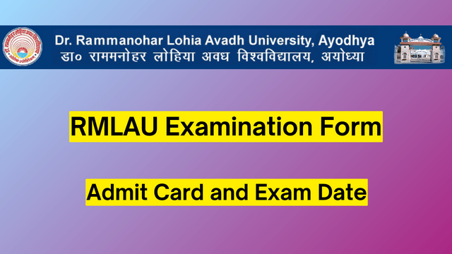 RMLAU Examination Form 2024, Admit Card and Exam Date 