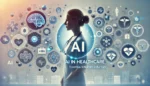 Banner showcasing AI in healthcare with a nurse silhouette, futuristic AI icons, and medical imagery, titled "AI in Healthcare: Essential Knowledge for Nursing Instructors."